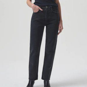 AGOLDE 90'S PINCH WAIST HIGH RISE STRAIGHT BLACK TEA size 34